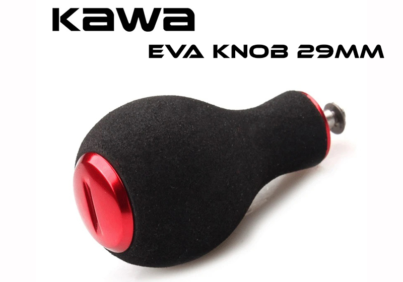 Kawa-Fishing-Reel-Handle-Knob-Round-EVA-Knob KAWA Eva Knob 29mm Black Red - Image 1